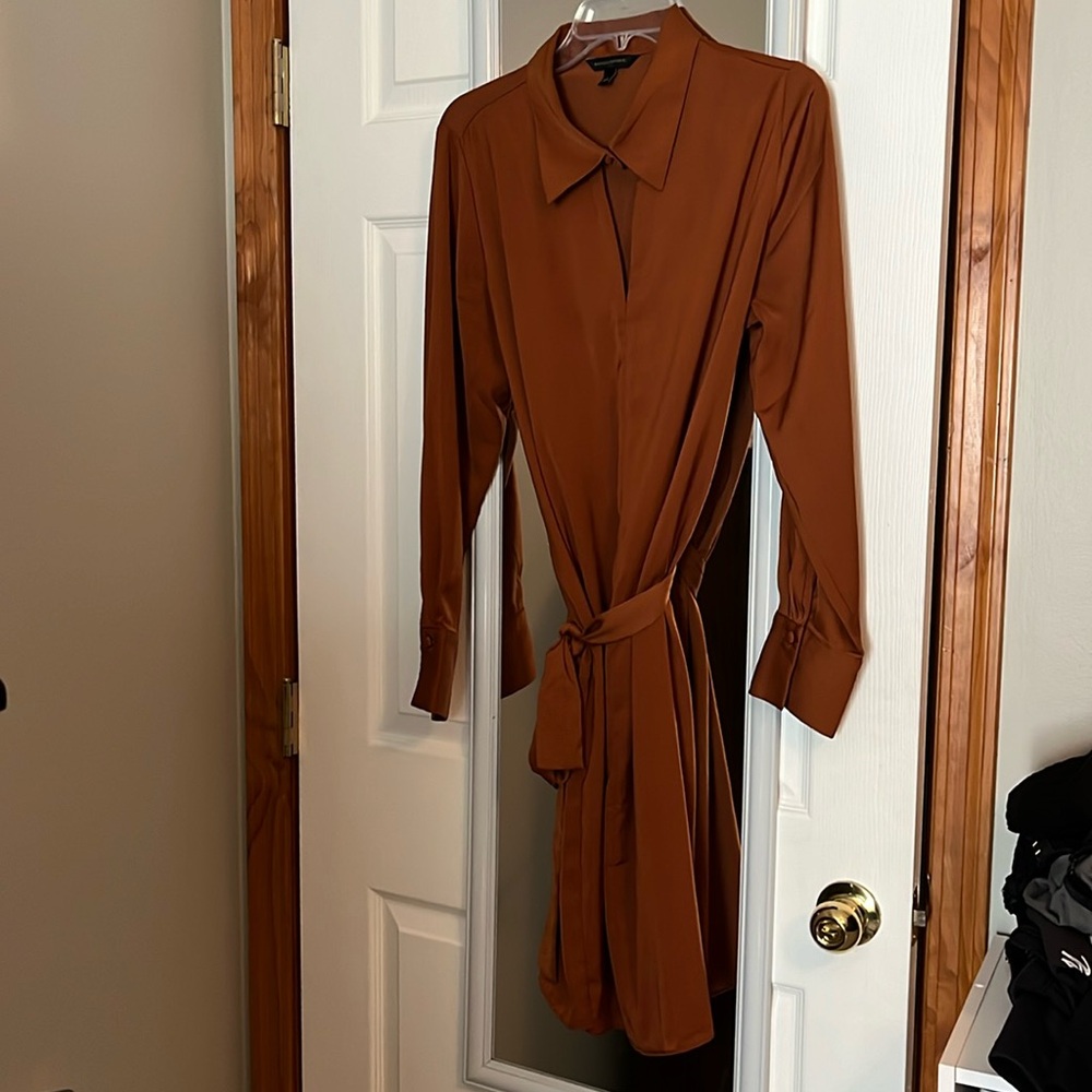 Banana Republic Long Sleeve Dress in Rust